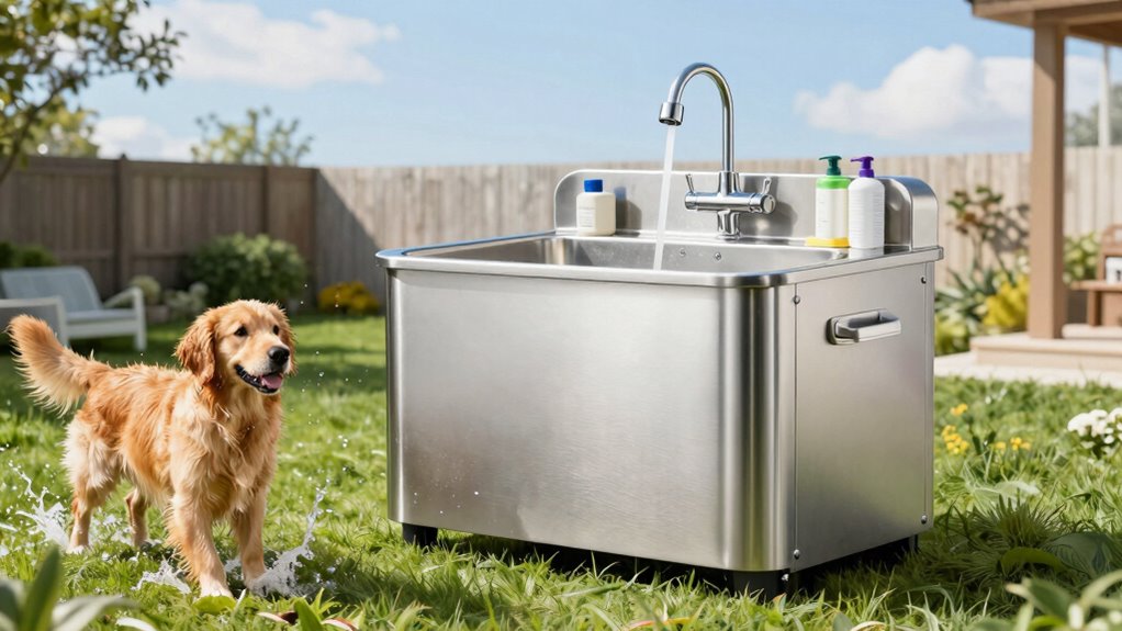 top stainless steel dog wash stations