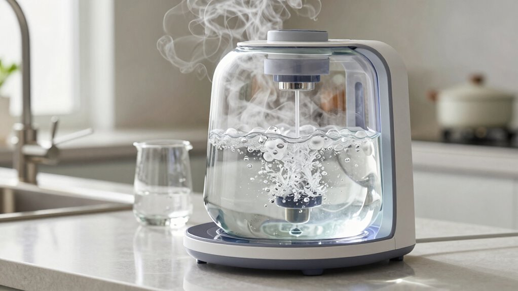 water vapor condenses into pure water