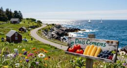 farm stands and coastline