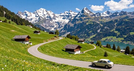 scenic alpine road trip