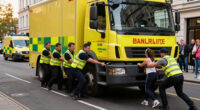 London Ambulance Teams Pull 14-Tonne Truck In Huge Show Of Strength For Charity - London Ambulance Service NHS Trust