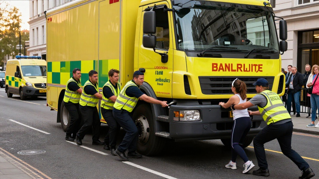 London Ambulance Teams Pull 14-Tonne Truck In Huge Show Of Strength For Charity - London Ambulance Service NHS Trust